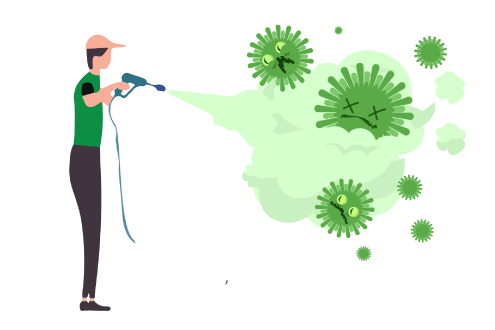 CarWash. fight against coronavirus using hot steam